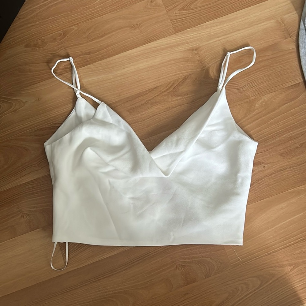 cow neck white zara crop top